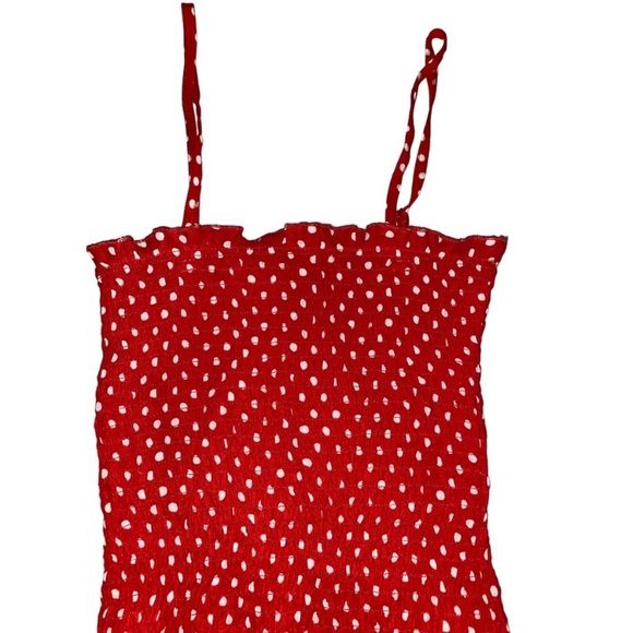 Charlotte Russe, smocked white, spaghetti strap midi summer dress XS pinup retro - Picture 4 of 5